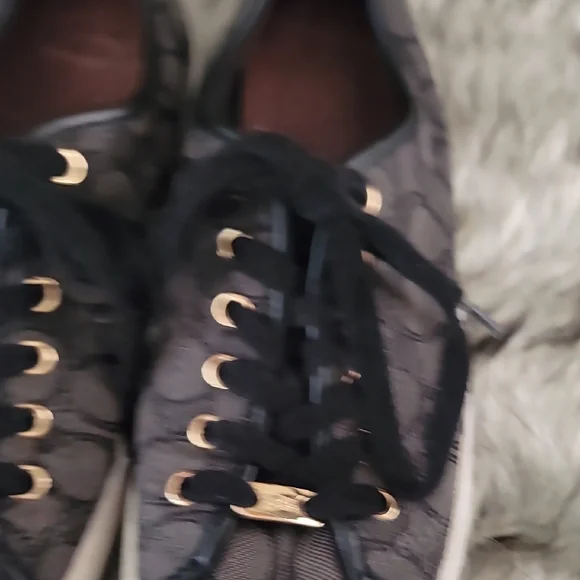 Coach Black and Gray Signature Sneakers - Picture 8 of 16